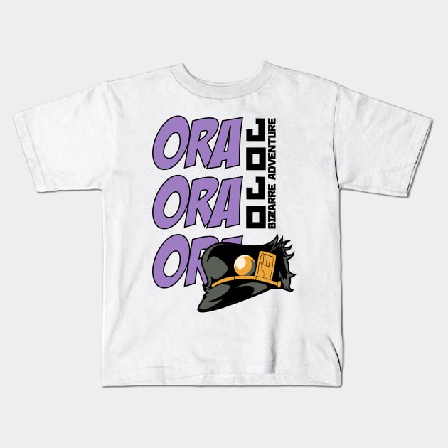 JoJo's Bizarre Adventure - Ora Ora Ora Jotaro Kids T-Shirt by Silvercrowv1